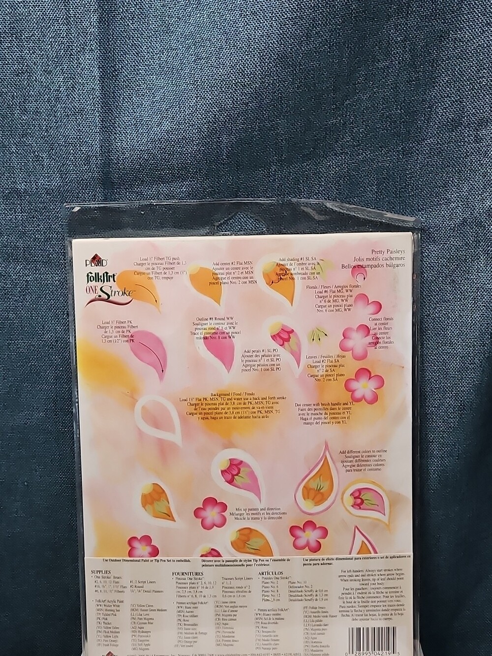 Set of 3 FolkArt One Stroke Painting Worksheet Packs | Flowers #4219 | Reusable - Picture 3 of 16